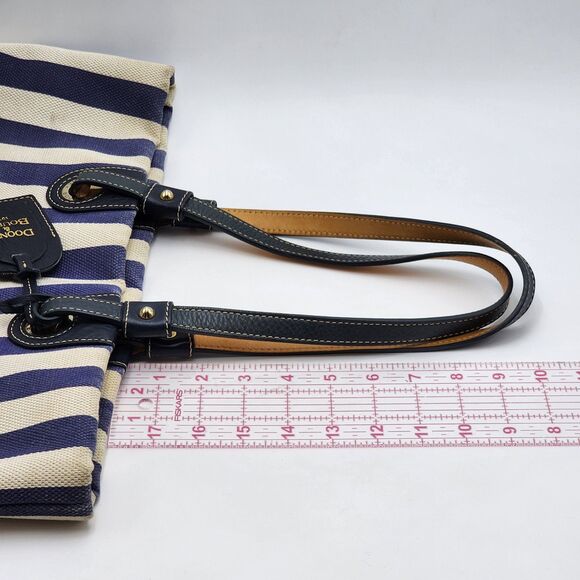 Dooney & Bourke Vintage Striped Canvas Tote Bag HTF - Picture 14 of 15